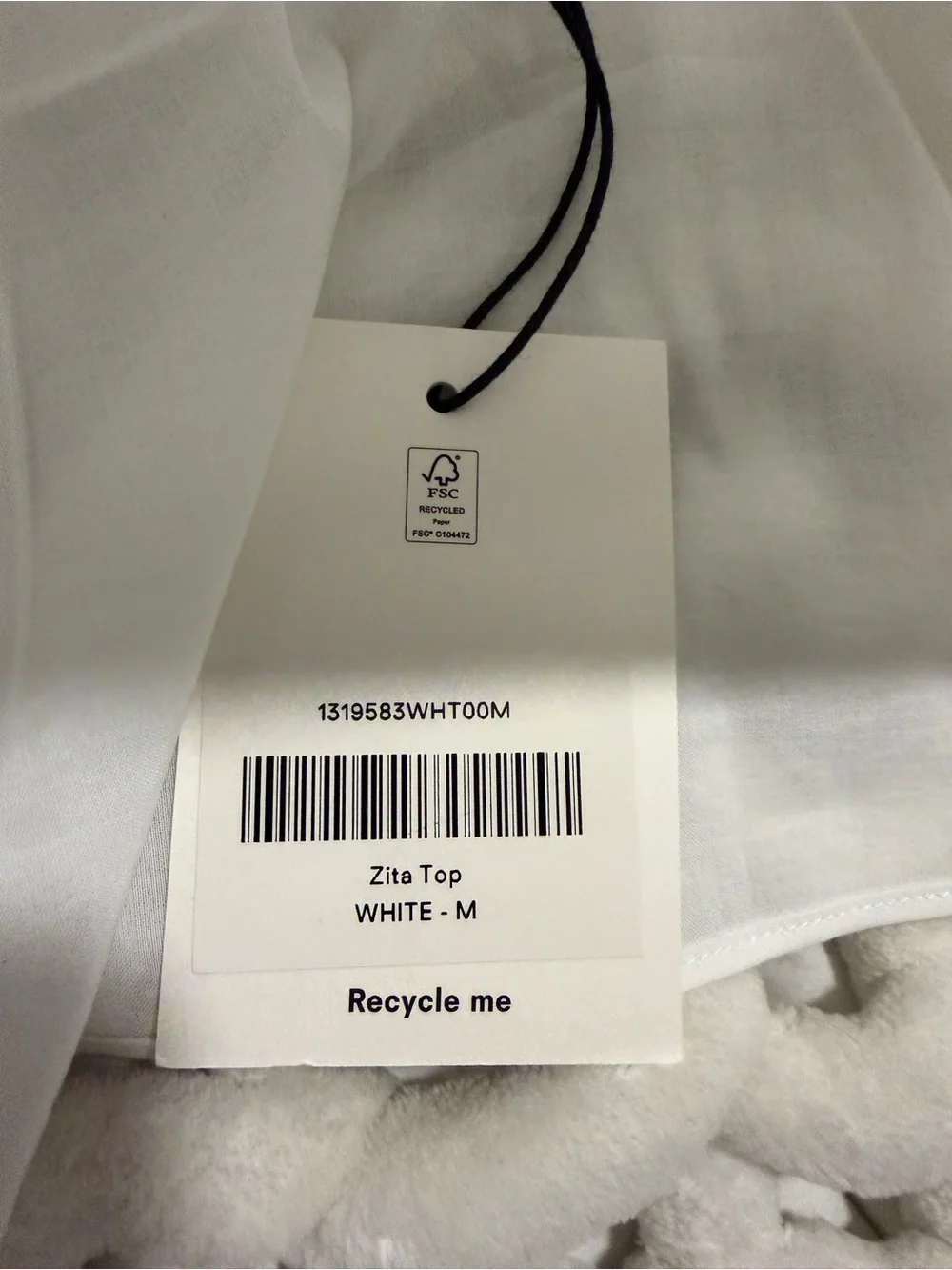 Reformation White Square-Neck Lace Trim Puff Sleeve Blouse Zita Top